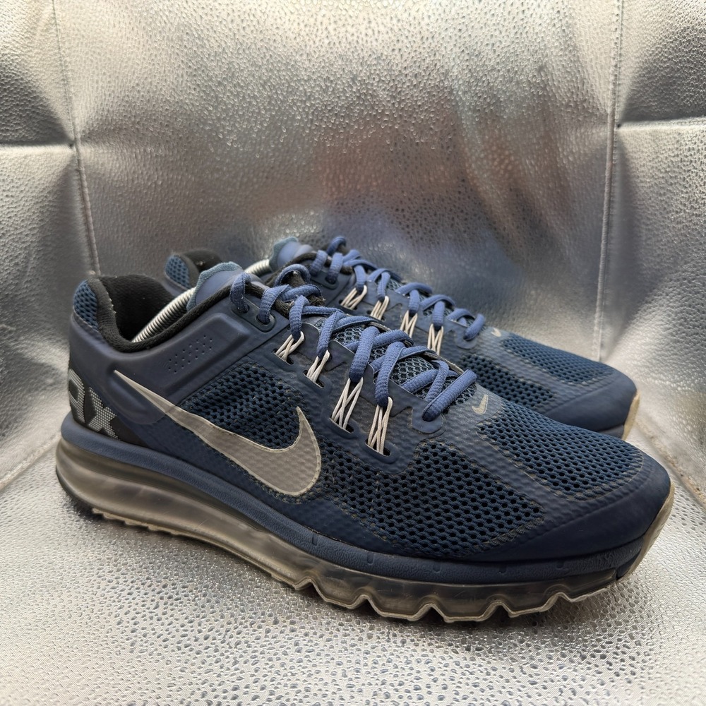 Size 11.5 Nike Air Max+ 2013 Squadron Blue Reflective Silver Mens Sneaker Shoes